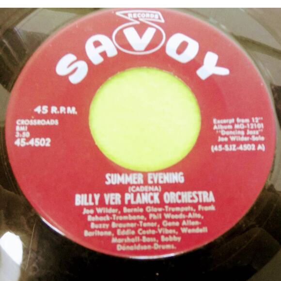 Billy Ver Planck Orchestra - Oh Gee Oh Me Oh My /Summer Evening -‎ 45rpm Vinyl - Picture 4 of 6